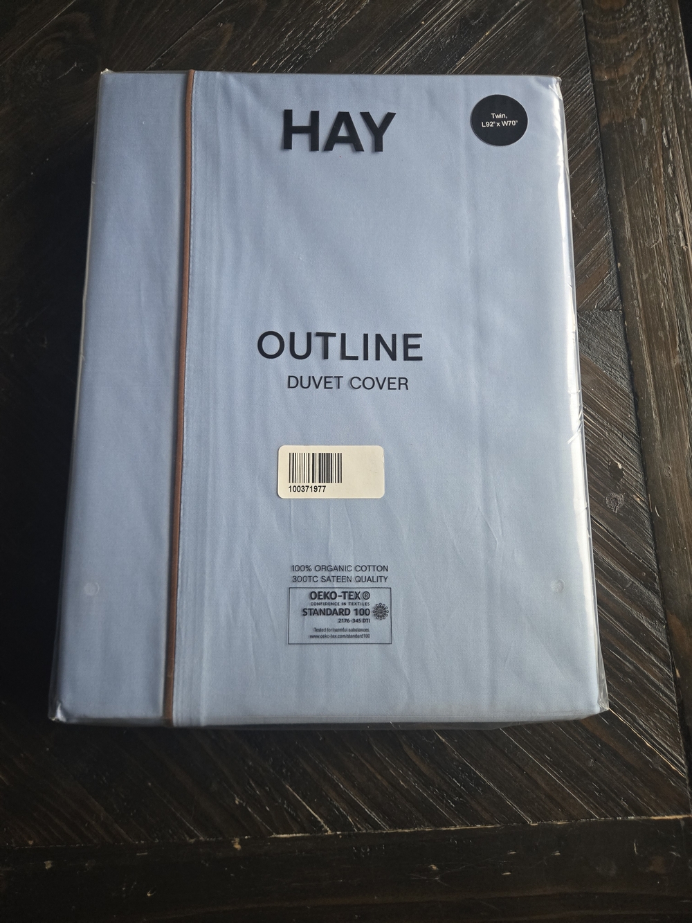 HAY Outline Light Blue Duvet Cover - Organic Cotton